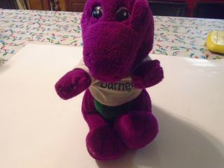 Vintage Rare Barney The Dinosaur 13 " Plush With White T - Shirt By Lyons Group 199