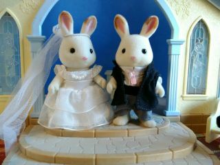Calico Critters Sylvania Families Vintage Blue Wedding Chapel ❤️ Retired 2