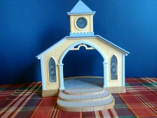 Calico Critters Sylvania Families Vintage Blue Wedding Chapel ❤️ Retired 3
