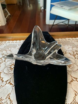 Daum France Crystal Sculpture Swan/goose - Signed Wing Span 7 1/4 " Beak To Tail 6 "