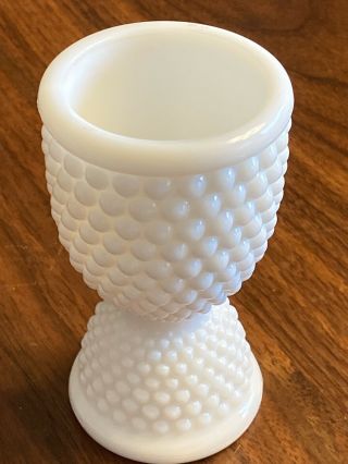 Westmoreland Egg Cup Bubble Hobnail White Milk Glass 4.  5 " H X 2.  25 " W Vintage