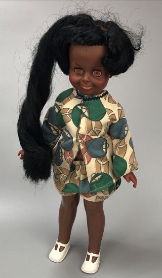Vtg Ideal Toy Co.  African American Black Velvet Crissy Growing Hair Doll 1969 Aa