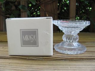 Mikasa Jubilation Crystal Glass 3¼ " Pillar Candleholder Austria