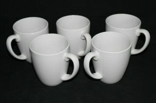 Corelle Stoneware Coffee Mugs Tea Cups White 12 Oz Liquid Set Of 5