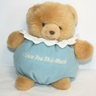 Vintage Russ Berrie Teddy Bear I Love You This Much Bean Plush Stuffed Toy 6 "