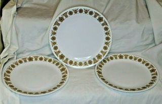 Vintage Corelle By Corning Spring Blossom Crazy Daisy Set Of 3 Dinner Plates