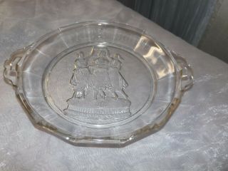 Eapg Antique Atterbury Glass Three Graces - Faith Hope Charity - Pie Plate 1875
