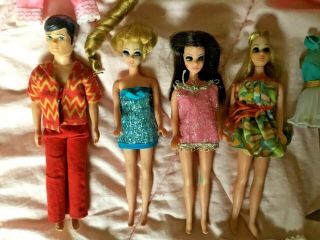 Vintage Dawn and Her Friends Doll Case W/ Clothes,  Shoes 4 Dolls Including Gary 2