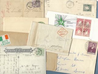 Ireland Postal History - Pre Stamp - Cinderella Labels - Postcard - 19th/20thc.