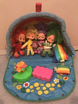 Rainbow Brite Playset Canary Yellow Red Butler Shy Violet Patty O Green Dolls