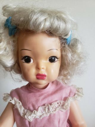 16” Vintage Antique Terri Lee Tag Dress Platinum Blonde W/ Brown Eyes 3