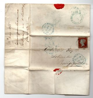 Penny Red Star On Cover; Whitchurch To Basingstoke ; 1855; (code Prst06)
