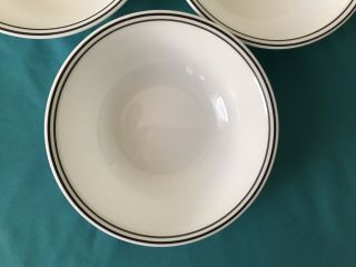 Set Of 3 Corelle By Corning Cereal Soup Bowls White Blue Bands 6 "
