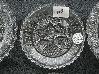 EAPG Early American Lacy Flint Glass Cup Plates Set of 6 3