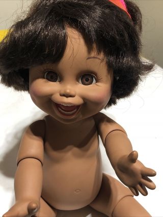 RARE - “So Funny Natalie” African American Baby Face Doll Galoob 1990 2