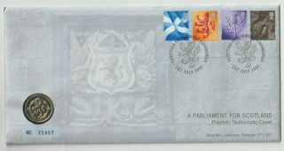 Gb Stampcoin Cover - A Parliament For Scotland - Unc.  £1.  00