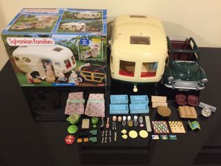 Sylvanian Families Caravan And Car Boxed Complete With Accessories & Towbar 2