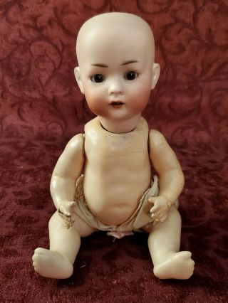 Antique German Bruno Schmidt Bisque Head Character Doll Bsw 2097 Sleep Eyes 9.  5 "