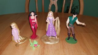 Disney Tangled Rapunzel Pvc Figures Cake Toppers Set Of 5 Gothel Flynn Pascal