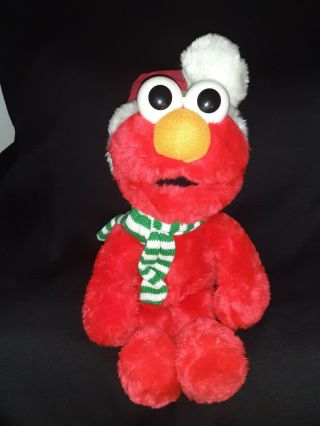 Vintage☆ Euc☆ 1997 Tyco Sesame Street Christmas Santa Elmo☆ Stuffed Plush Toy
