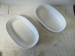 2 Corning Ware French White Oval Individual Casserole Dishes 15 Oz.  F - 15 - B