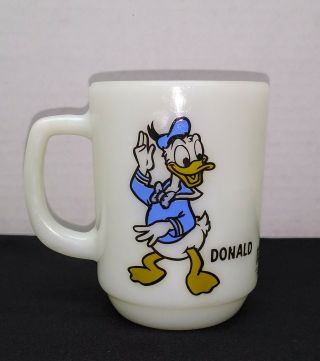 Vintage Anchor Hocking Disney Donald Duck Pepsi Advertising Coffee Mug Fire King