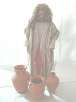 Ashton Drake Jesus Miracle Doll The Wedding Feast Of Cana 3 Water Into Wine Jars