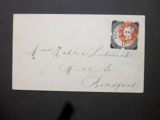 Yorkshire Stationery 1895 Qv 1/2d Envelope Bradford Yorks 11 Fc P Squared Circle