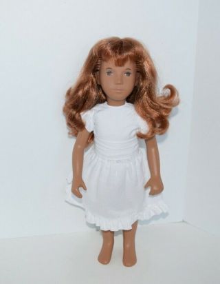 Vintage Sasha Doll Long Red Hair White Dress Brown Eyes England