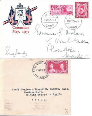 Kg Vi 1937 Egypt Coronation First Day Cover With British Forces Stamp,  A Nz Fdc