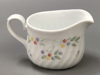 Corelle Corning English Meadow Gravy Boat and Underplate White w/ Flowers AA 2