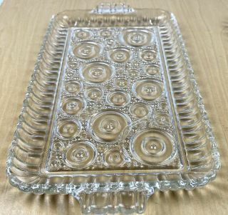 2 Vintage Anchor Hocking Anchorglass Serva Snack Trays Colonial Lady Mid Century