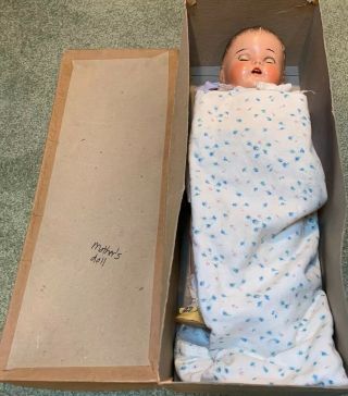 17” & Lovely,  Antique 1930’s Composition Baby Doll Supurb W/ Box
