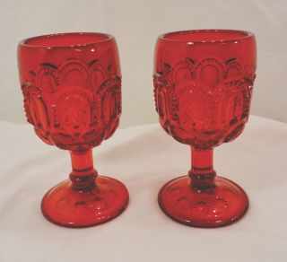 Le Smith Moon And Stars Ruby Red Cordial Wine Glass