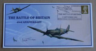 Battle Of Britain 63rd Anniv 2003 Cover Signed By Ww2 Pilot Wg Cdr Jack Rose Dfc