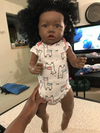 Reborn Baby Dolls Full Body Vinyl Girl Africa American