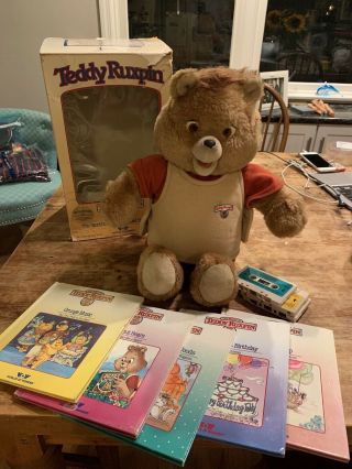 Vintage Teddy Ruxpin W/original Box,  Books And Tapes