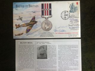 Raf Cover - Battle Of Britain - Signed By 9 Groundrew Of No.  74 Squadron Ww2