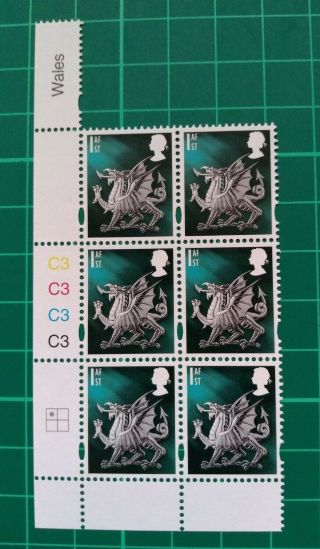 2019 Wales 1st Class Regional C3 Cylinder Block Of 6 [ex 30/01/19 Sheets]