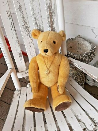 Vintage Large Mohair Little Folk Teddy Bear 22 " Tall Hump On His Back England