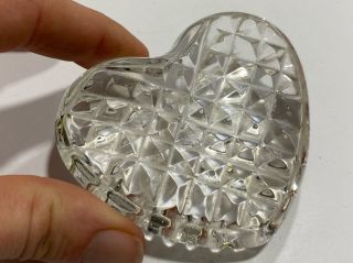 Waterford Cut Crystal Art Glass Heart Shaped Desk Paperweight Figurine