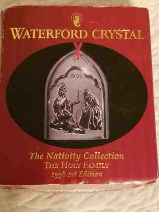 1998 Waterford Crystal Nativity Holy Family Christmas Ornameny  1st Edition