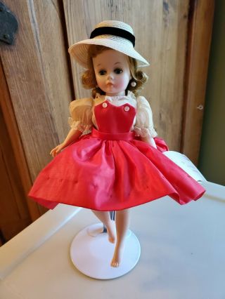 Vintage Madame Alexander 1950 ' s CISSETTE Doll Red/White Dress with tags 2