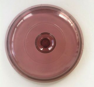 Pyrex V - 2.  5 - C Round Glass Replacement Lid Cranberry
