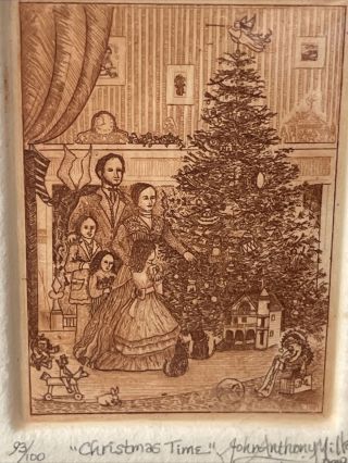 John Anthony Miller Etching “Christmas Time” Signed,  93/100 3