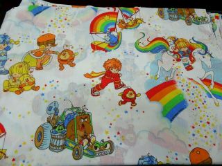 Vintage 1983 Rainbow Brite Twin Flat & Fitted Sheets Set - Cute & Colorful Sears