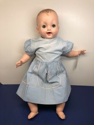 22” Vintage Antique Effanbee Doll Cuddle Up Baby Doll 1953 Vinyl & Cloth Body L
