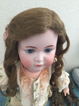 Antique French Golden Brown Human Hair Doll Wig Size 13
