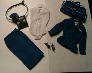 1961 Vintage Barbie American Airlines Stewardess Outfit 984 Complete