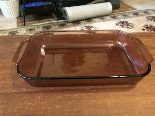 Visions 2 Quart Cranberry Glass Baking Casserole Dish Color,  Great To Use
